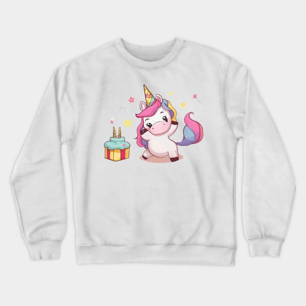 Unicorn Party Crewneck Sweatshirt by Ara-Mora